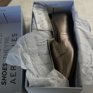 AEROSOLES Metallic Taupe Loafers